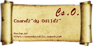 Csanády Odiló névjegykártya